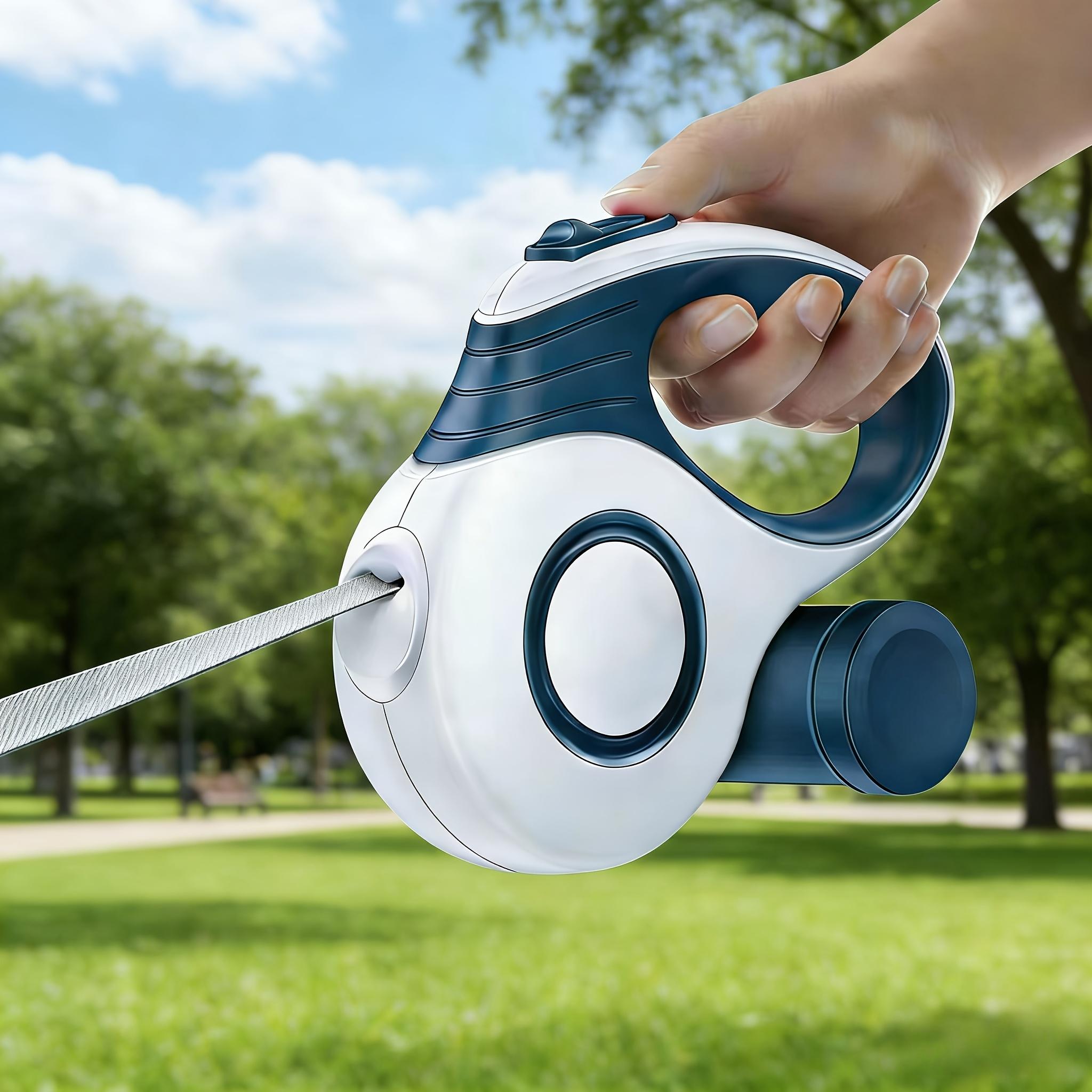 

1pcsAutomatic Retractable Dog Leash 118.11 Inches/196.85 Inches Adjustable Length One-button Control Detachable Poop Bag M синий
