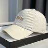 Big Head Circumference Striped Baseball Cap Letter Embroidered Cotton Baseball Cap  Girl