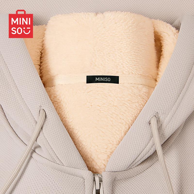 MINISO Men's Heavyweight Fleece-Lined Zip Hoodie