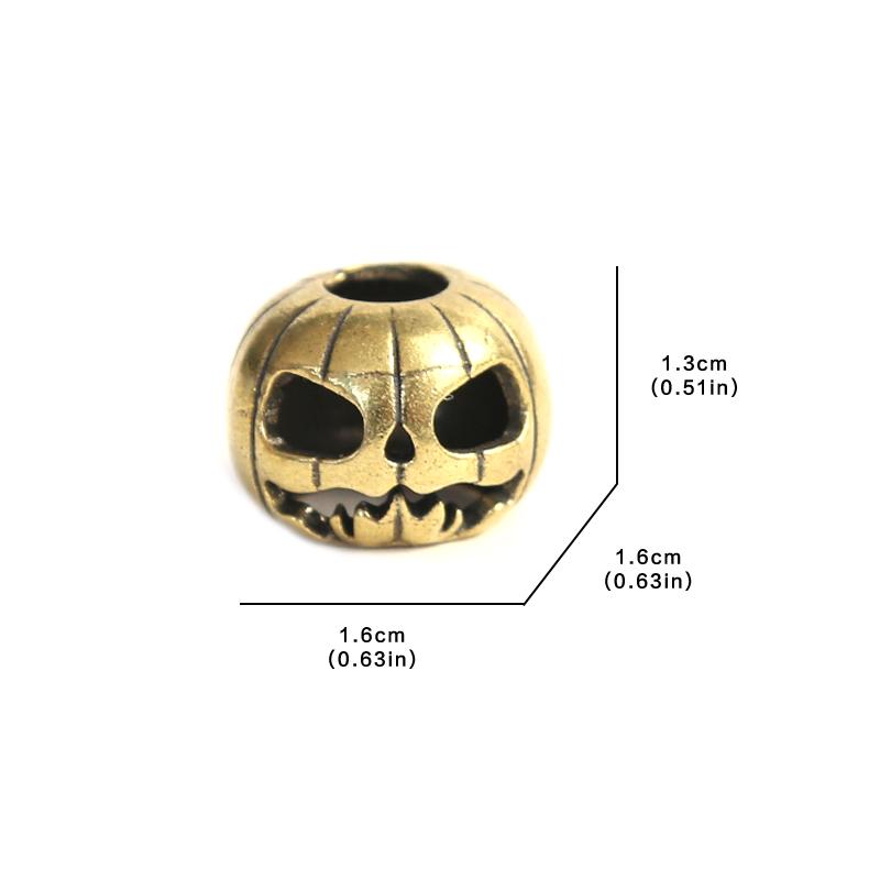 Halloween Pumpkin Skull Face Lantern EDC Brass Knife Beads DIY Woven Paracord Lanyard Pendants EDC Slider Accessories