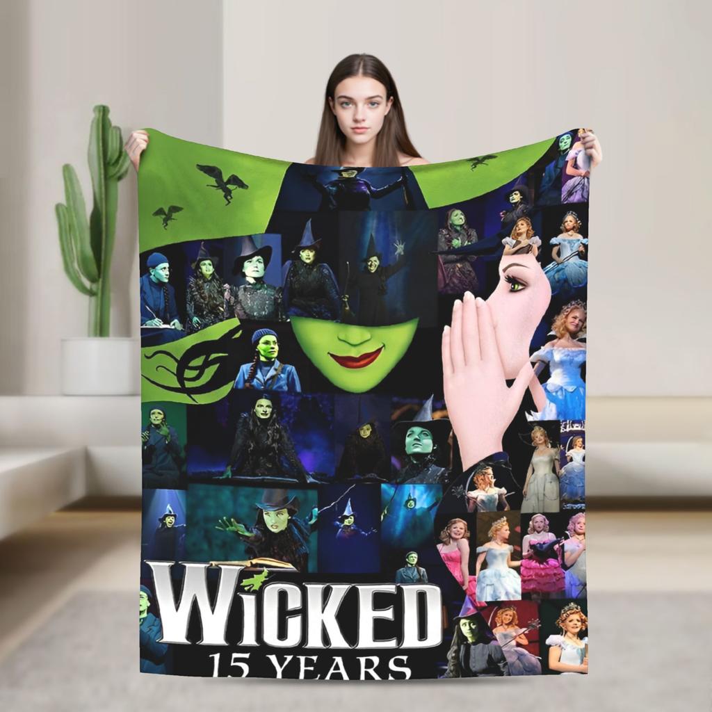 Couverture Pelucheuse Chaude Wicked 2 Film Musical Affiche Glinda Flanelle Housse Canapé-Lit Salon