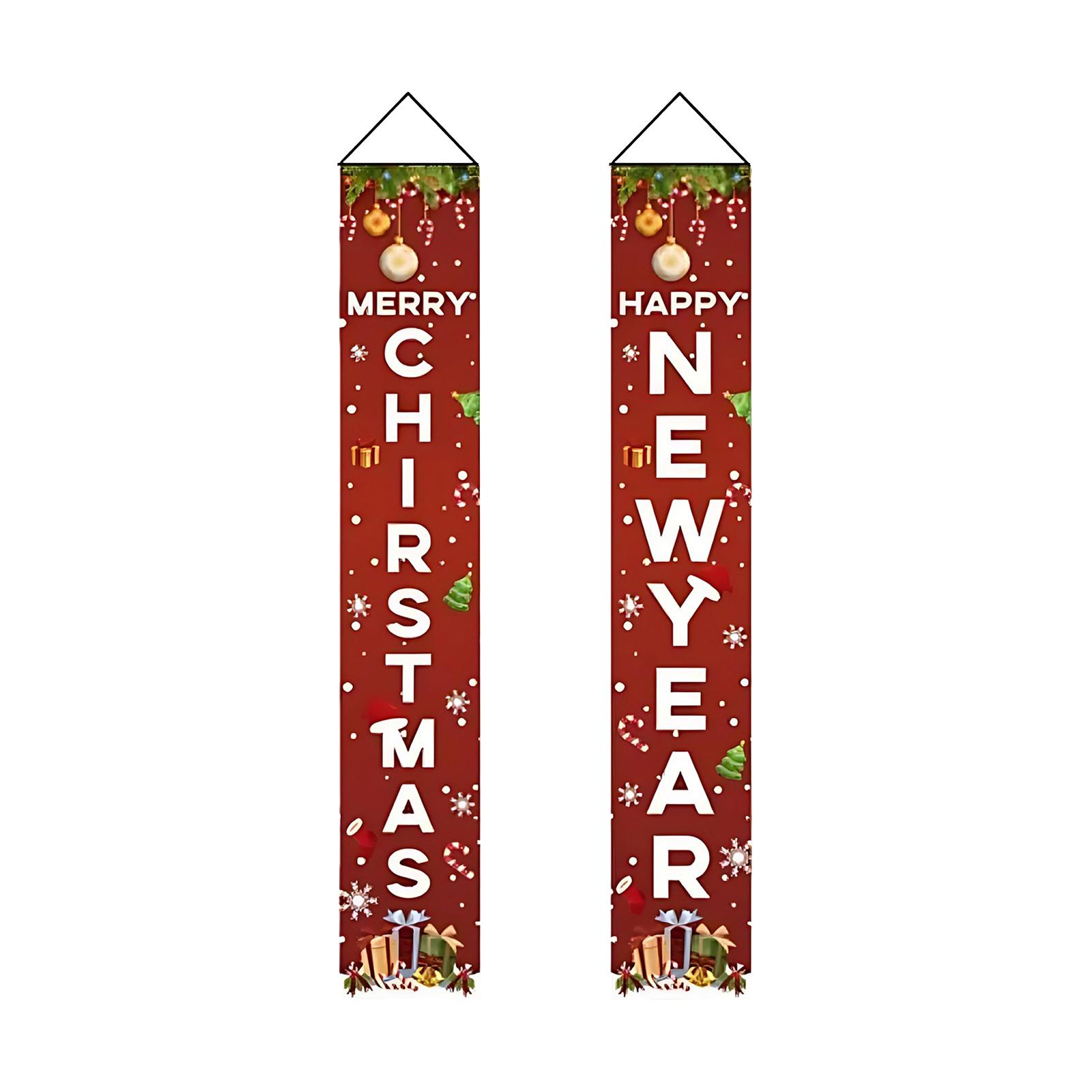 

Christmas Curtain Decoration Door Hanging Painting Hanging Flag Decoration One Size