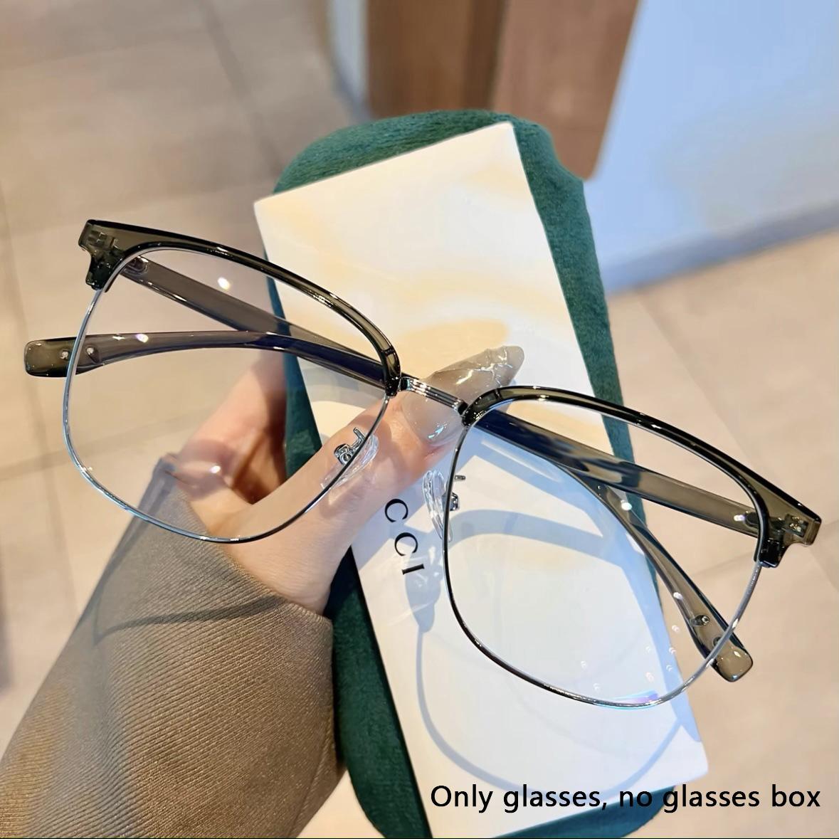 

Деловые очки-полуободки Большая оправа Ощущение высокого класса Суперлегкие Миопия Можно подобрать для глаза Миопия Оправа для очков 20550 зелёный