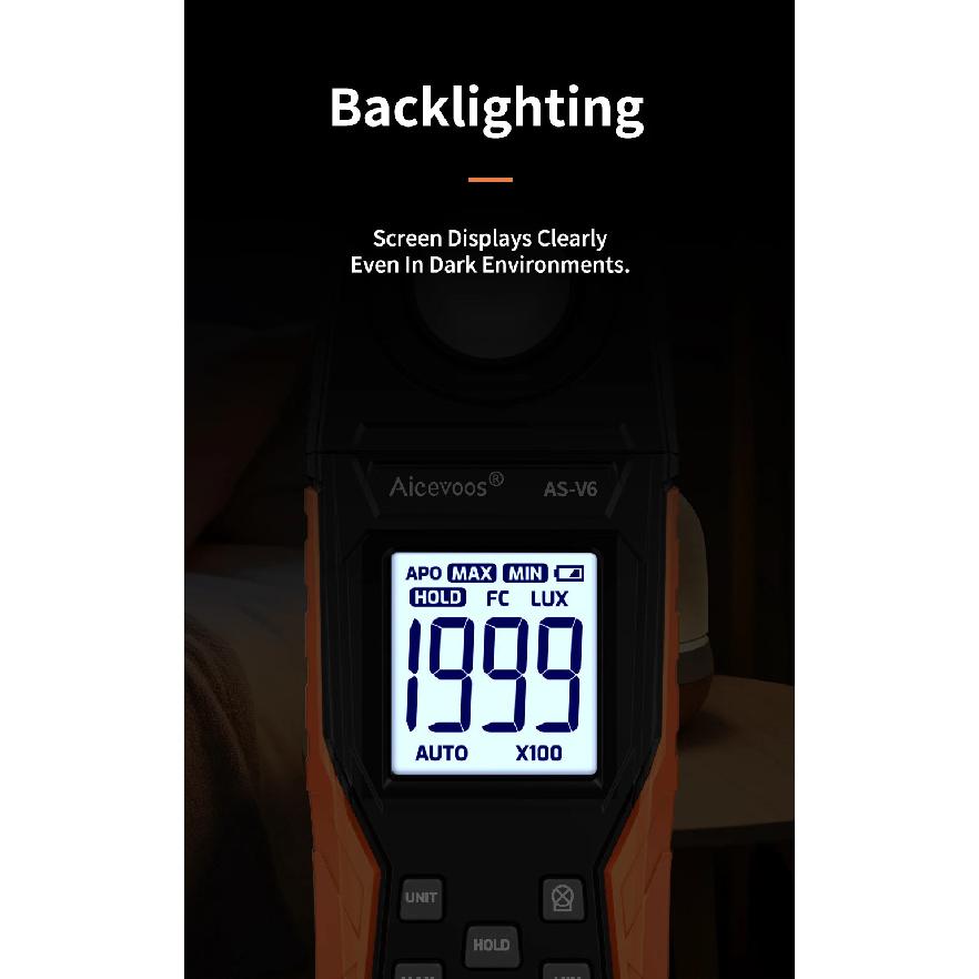 Aicevoos Digital Illuminance Meter,High Precision Handheld Light Meter,Luxmeter Luminance Lux Test,Illuminance Tester,Lux Meter