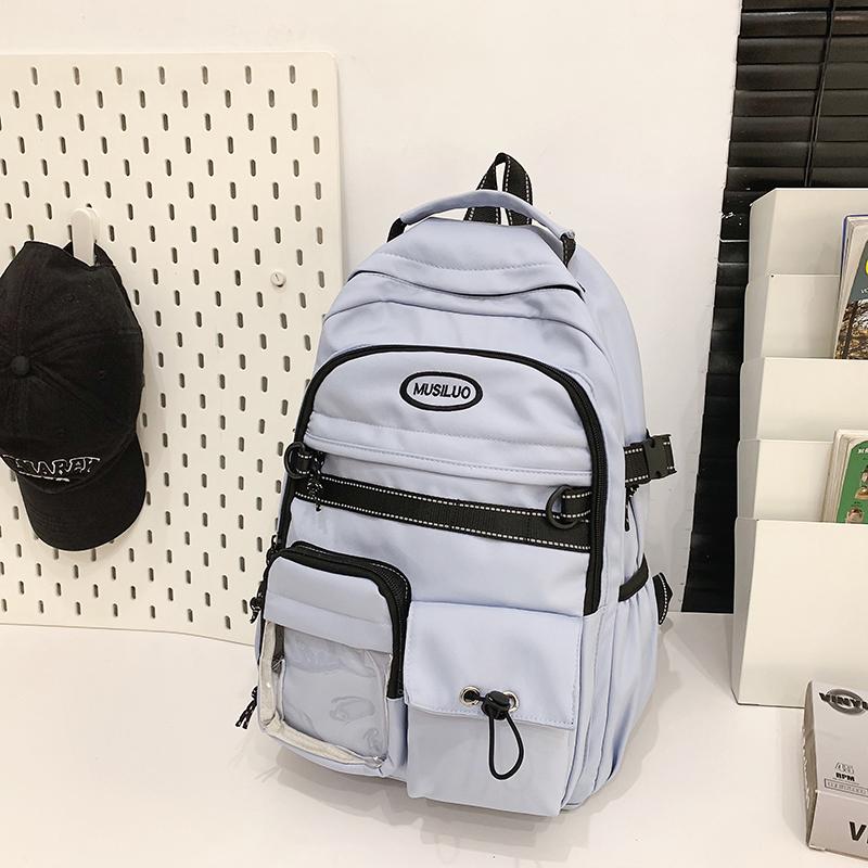 Sac à dos d'école pour étudiant, sac à dos de couleur unie pour femme, sac à dos d'ordinateur pour homme