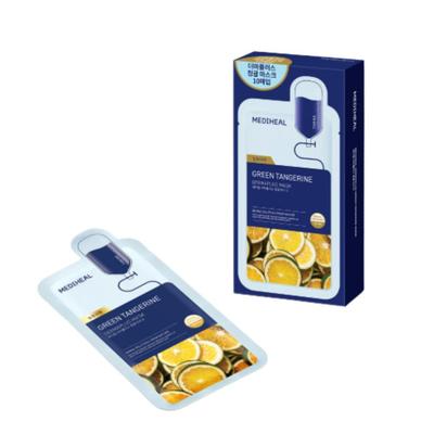 Mască Derma Plus cu Mandarine Verzi Pachet 10 Bucăți Mască Șervețel Luminoasă & Hidratantă