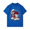 Men's 100% Cotton Crew Neck Short Sleeve T-Shirt, Retro Red Canvas Sneaker Printed Casual Comfortable Tee, Stylish Authentic Streetwear Daily Fashion