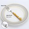 304 Stainless Steel Bamboo-Handled Knife Fork Spoon Set for Hotel Tableware and Western Food, Thickened Dessert Spoon and Steak Knife Fork.