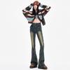American retro sexy babes horseshoe high waist elastic versatile micro-pull slim casual jeans ins tide