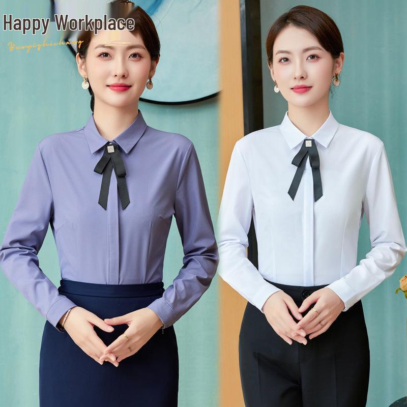

Women s 2023 Autumn Professional Long-Sleeve White Shirt XXXL