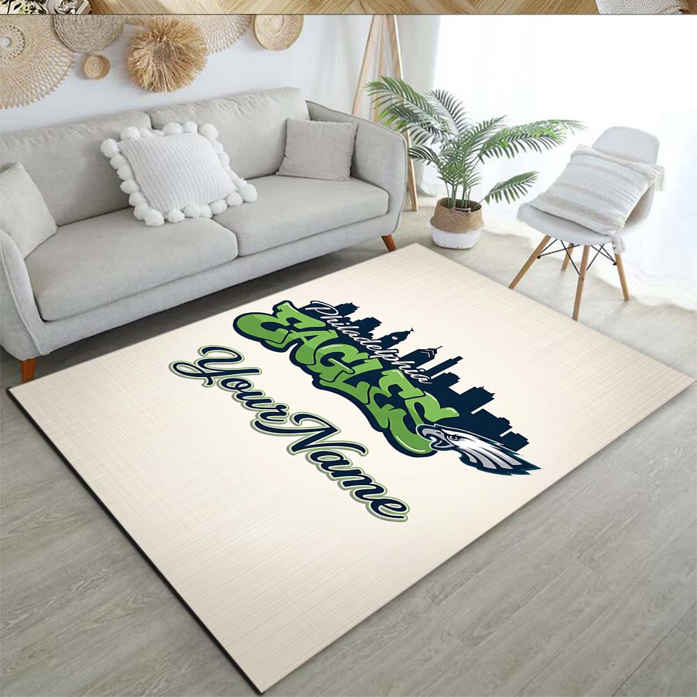 Philadelphia Eagles Customizable Name Floor Mat Design For Hallway Game Room Dormitory Decorate Room Antislip Carpet Decorate Offices Spiritual Gift