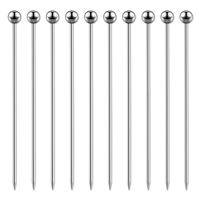 Y3NA Stainless Steel Pins Skewers Sticks for Cocktails Drinks Martinis серебряный