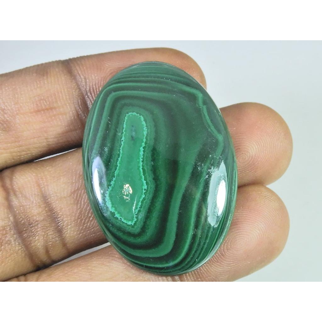 28X41X05 MM Natural Green Malachite Oval Cabochon Loose Gemstone 81Cts. C-1700