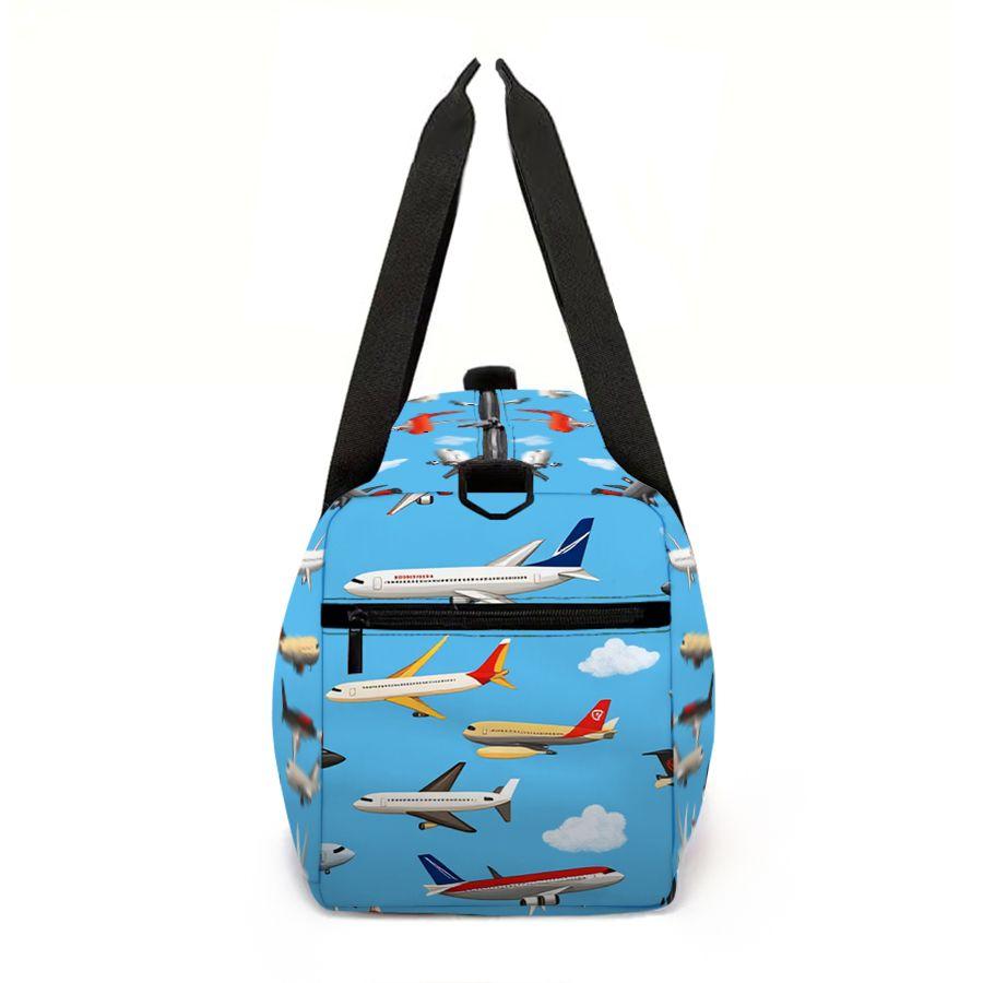 Flugzeugmuster Große Kapazität Gepäcktasche für Jungen/Mädchen Bestes Geschenk 2D Cartoon Reise-Duffels Outdoor Fitness Tasche für Kinder