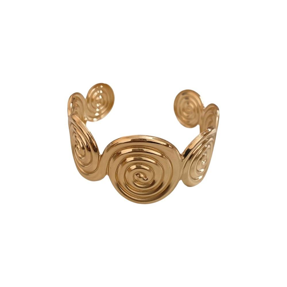 Metal Cuff Bangle Bracelet Non-Fading Women Wristband Fancy Spiral Arm Bracelet  Party