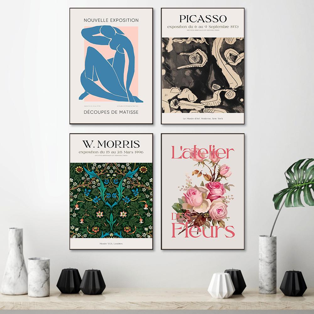 Matisse Nouvelle Canvas Painting William Morris Exhibition Museum Posters and Prints Abstract Wall Art Pictures for Home Decor