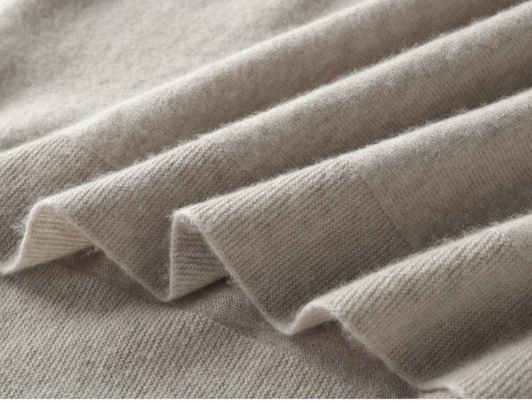 Autumn 2026 Women's Mid-Length Cashmere V-Neck Sweater - Elegant Solid Color Pullover