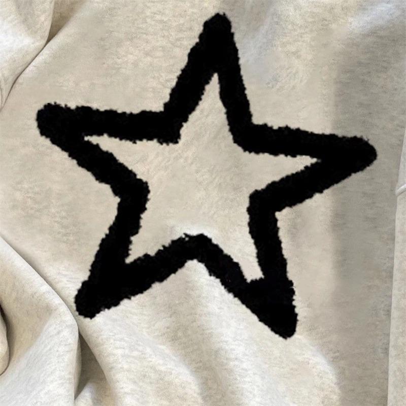 Moletom Feminino Oversize Lã Grossa Solto Gola Redonda Casual Pulôver Manga Longa Inverno Moletom Top