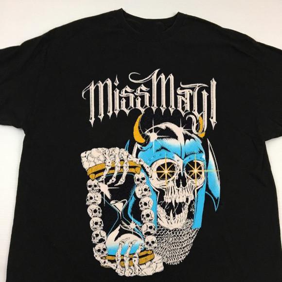 New! Miss May I Time s Up Skull Hourglass T-shirt BL839 Unisex T-Shirt XXXXL