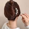 Elegant Metal Imitation Pearls Hairpins With Geometric Cutouts Secure Grip U-shaped Hair Pins For Updos And Styling