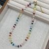 Color Dopamine Natural Stone Beaded Necklace Women'S Niche Design Sense Collarbone Chain High Sense Foreign Gas Accessories
