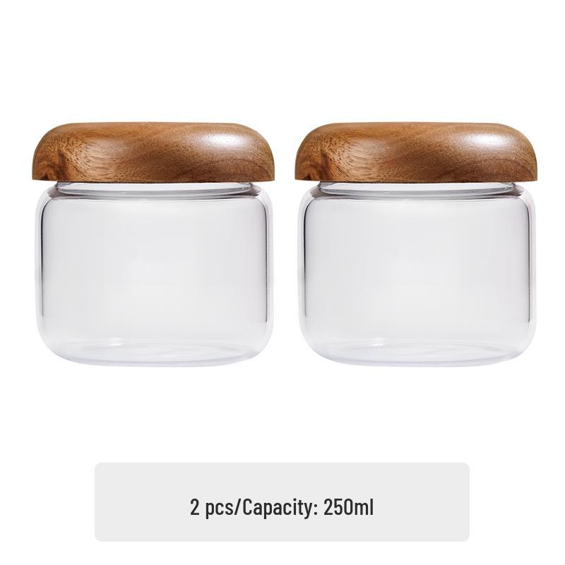 Luftdichtes Glasvorratsglas mit Holzdeckel für Honig, Kaffeebohnen, Marmelade oder Trockenwaren