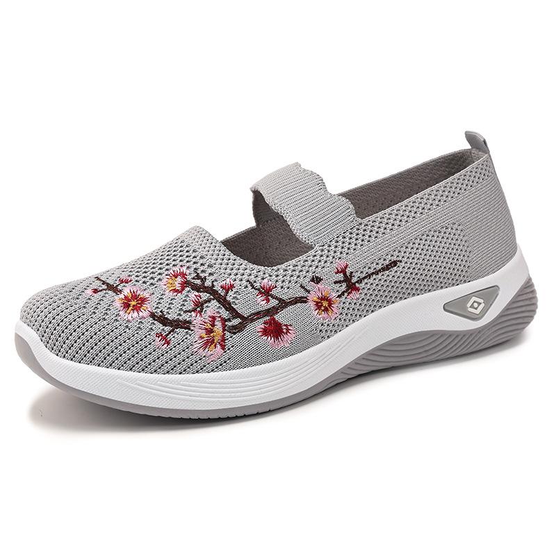 Women's shoes large size casual shoes summer new fly-woven breathable mesh shoes soft sole comfortable shoes women's 2025