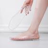 Korean-Style Square Toe Low-Cut Transparent Slip-On Women's Sandals
