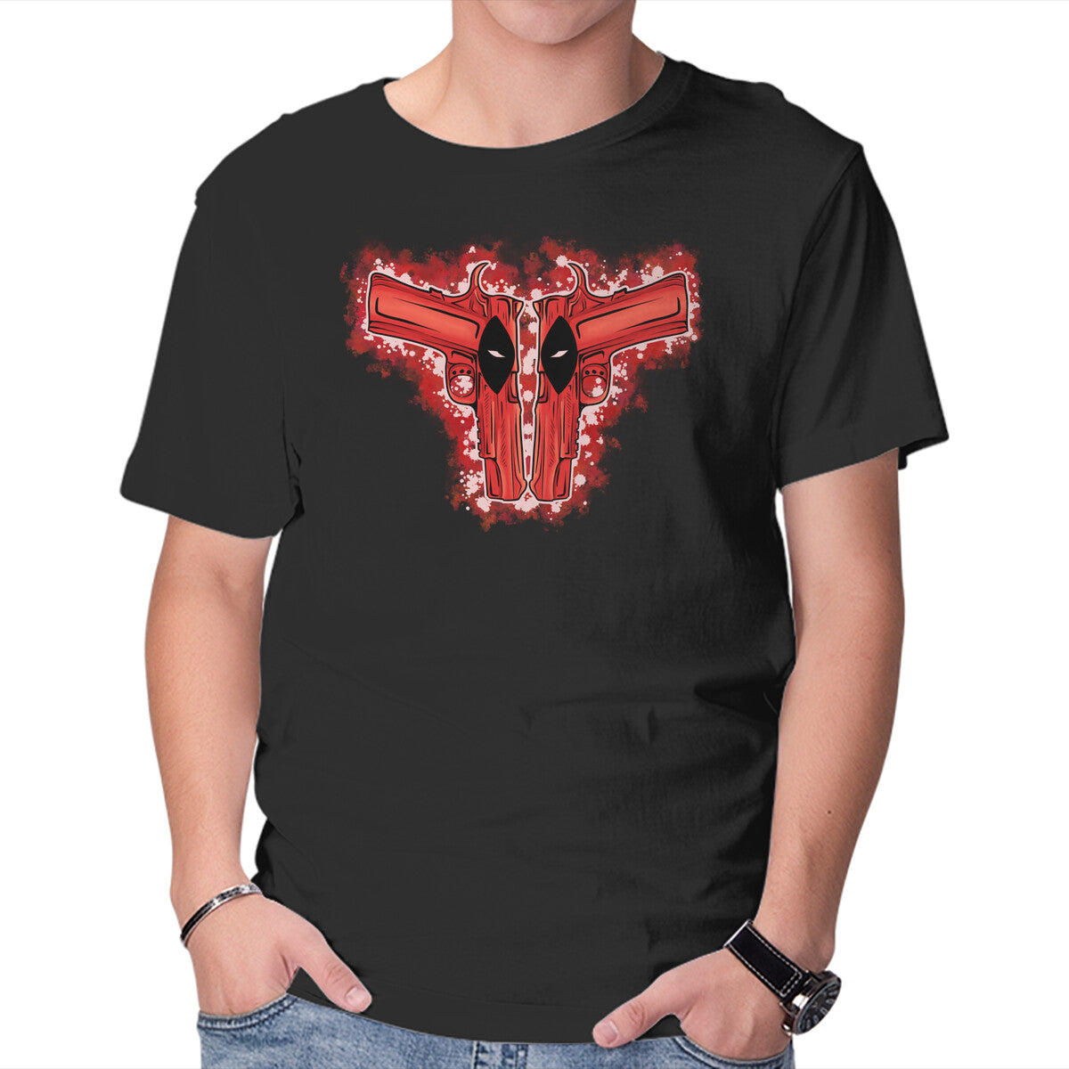 Unisex Crew Neck T-Shirt Weapons Of Blood Graphic Short Sleeve Casual Tee M