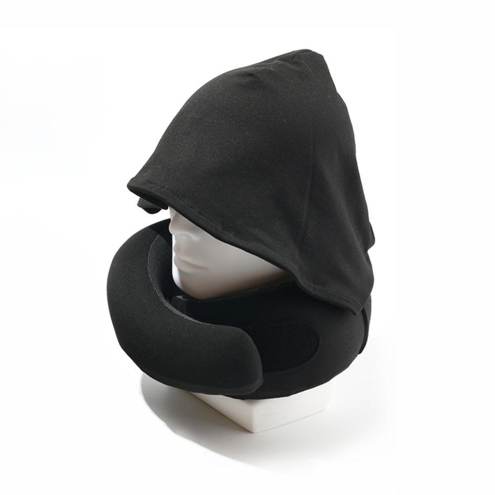 Soft Support Foam Travel Pillow Breathable Neck Cushion Comfortable Hooded Neck Pillow  Commute