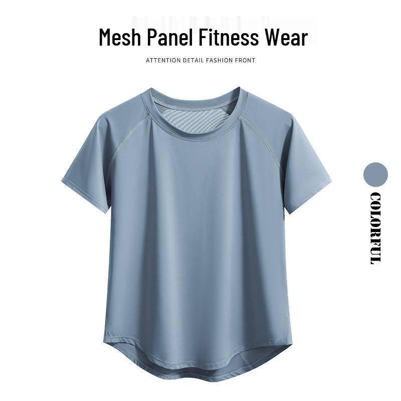 

Quick-Dry Yoga & Running Loose Fit Short Sleeve Fitness Top XL синій