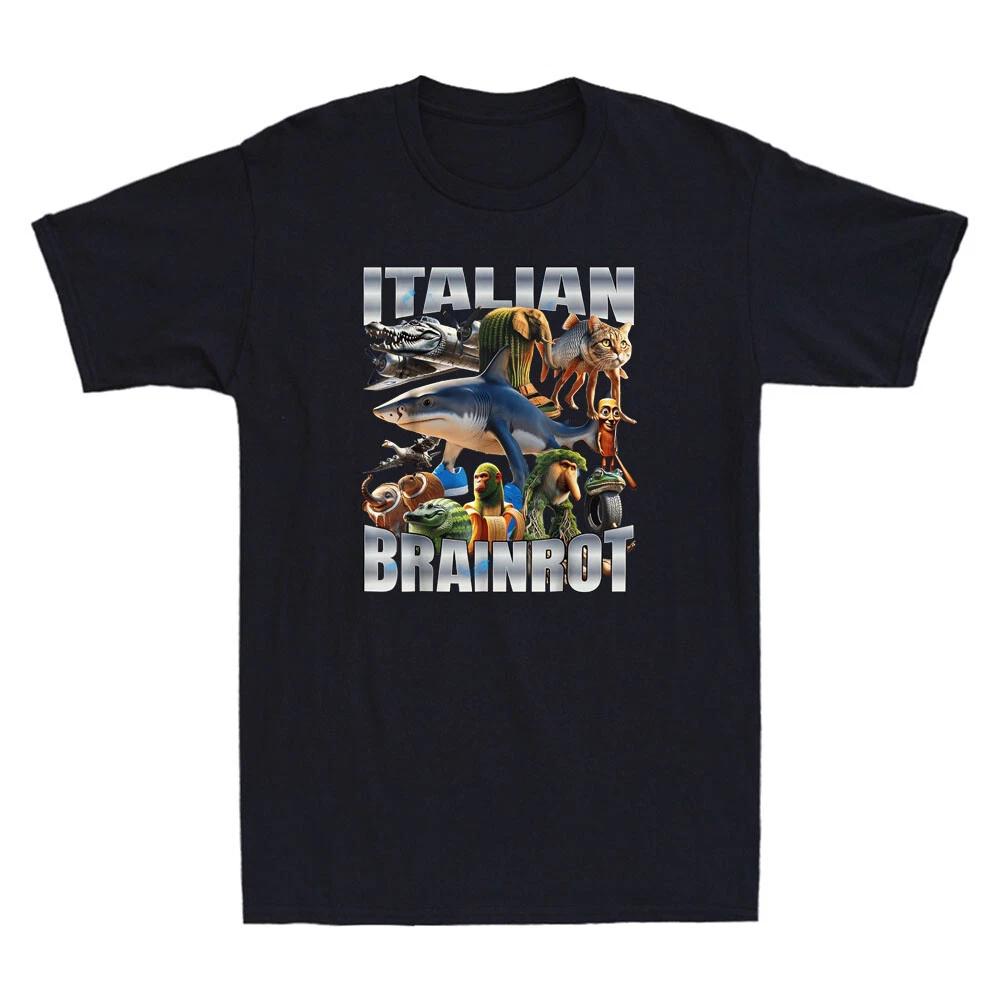 SItalian Brainrot Design Animal Italian Funny Graphic Men s Short Sleeve T-Shirt XL
