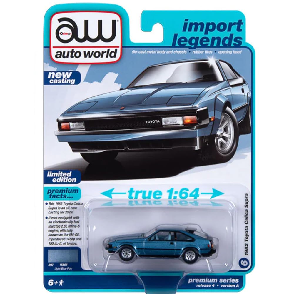 Auto World 164 Scale Premium Release 4 “1982 Toyota Celica Supra (Light Blue)” AW64422A-06