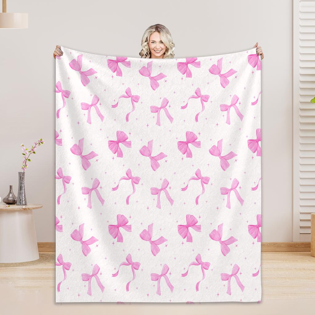 Bow Blanket For Boys Girls - 4 Sizes And 30 Plus Colors Custom Bow Blanket Gifts for Relatives And Friends