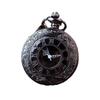 Large Black Decorative Romagna Double Display Pocket Watch Retro Necklace Men'S Alloy Pocket Watch