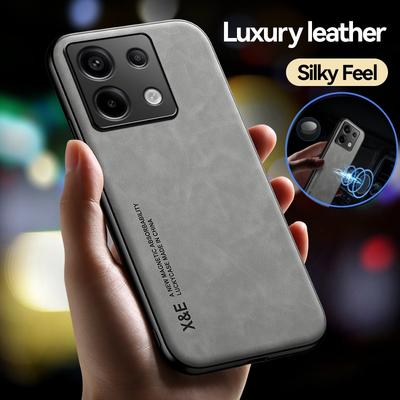 For Redmi Note13 Pro Plus Note 13 4G 5G 13C Case Leather Magnetic Soft Silicone Funda Xiaomi Poco M6 F5 F6 X5 X6 Pro Back Cover
