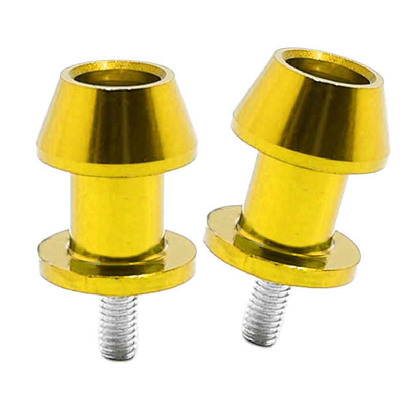 2pcs Gold Aluminum Alloy M8 Motorcycle Racing Adapter Holder Swingarm Coil Slider Mount Stand Screw