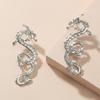 Retro European & American Snake-Shaped Statement Earrings: Trendy Metal Geometric Studs with a Touch of Vintage Charm