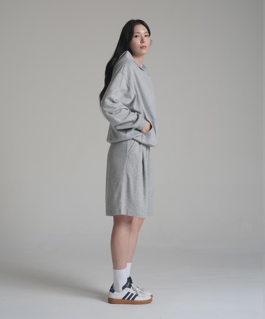 Loose Fit Crop Easy Hoodie - Gray
