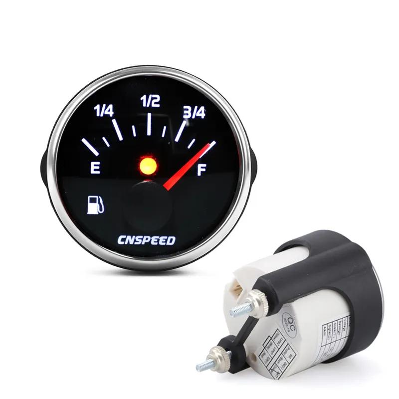 2  52mm Fuel Gauge 12 / 24v Racing Car Fuel Sensor Fuel Pressure Gauge With Backlight White Led Red Pointer