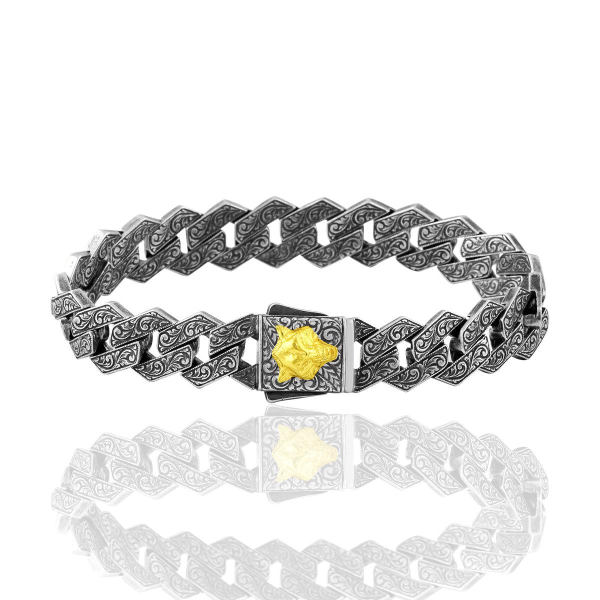 

Серебряный ручная инкрустация Серебряный браслет ручной работы 18cm серебряный