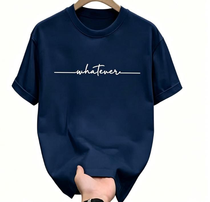 Unisexs Summer Cotton Fashionable Casual Sports Loose Plus Size Simple Letter Printed Round Neck Short Sleeved Tshirt Topmild