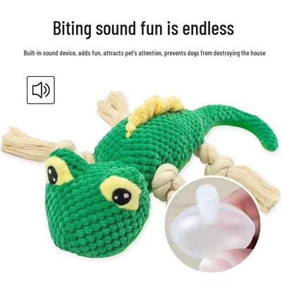 Pet Lizard Sounding Plush Toy - Tear-Resistant & Molar Relief for Dogs & Cats