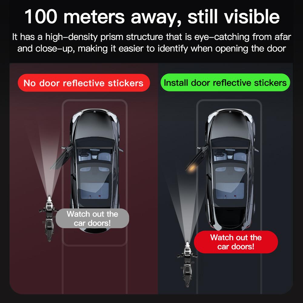 YZ For Tesla Model 3 Model Y Full Car Door Reflective Stickers, Decorative Strips, Car Body Warning Stickers, Tesla Accessories