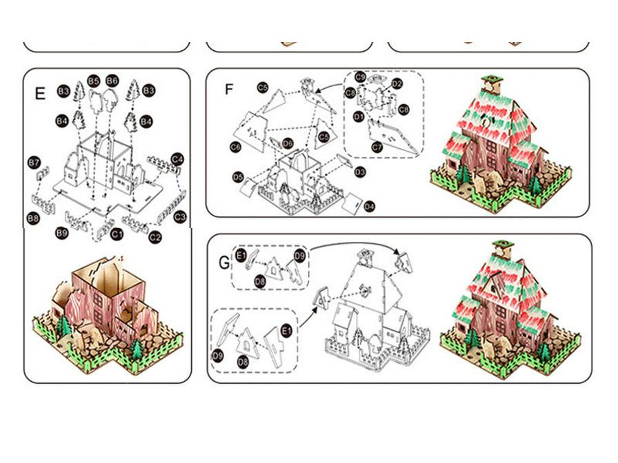 Seaview Villa Orchid Pavilion 3D Jigsaw Puzzle Cabin Model Educational Toy