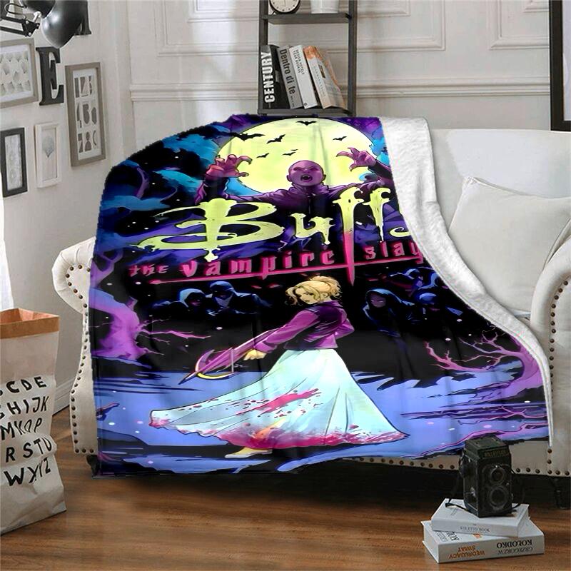 Buffy Flannel Blanket Soft Warm All-Season Throw, Design for Camping, Car Travel, Hiking Sofa, Bed, Office Perfect Gift for Parties