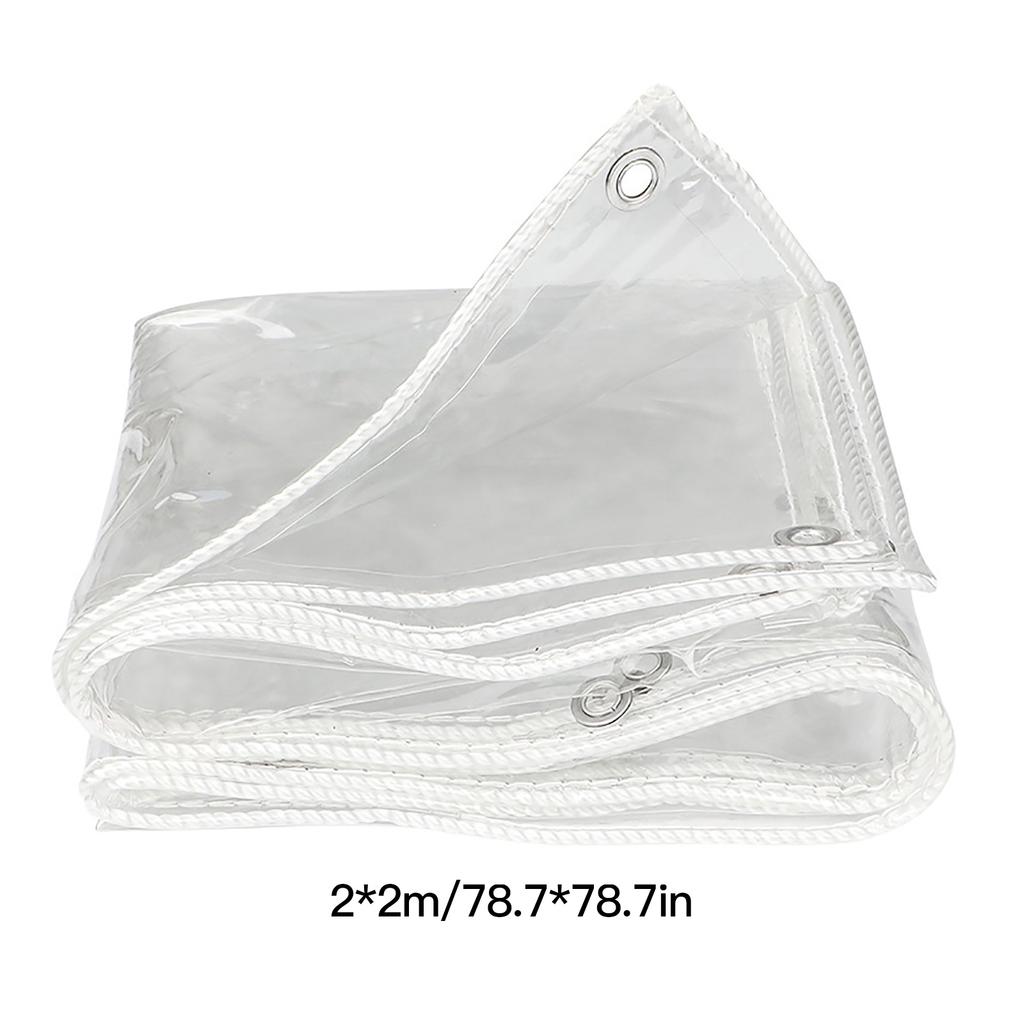 Clear PVC Tarp Water Proof Soft Glass Cloth Translucent Tarpaulin for Garden Balcony Truck Car Boat 2x2m