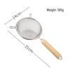 304 Stainless Steel Large Ladle with Wooden Handle and Double Ear, Kitchen Utensil Skimmer & Noodle Strainer.