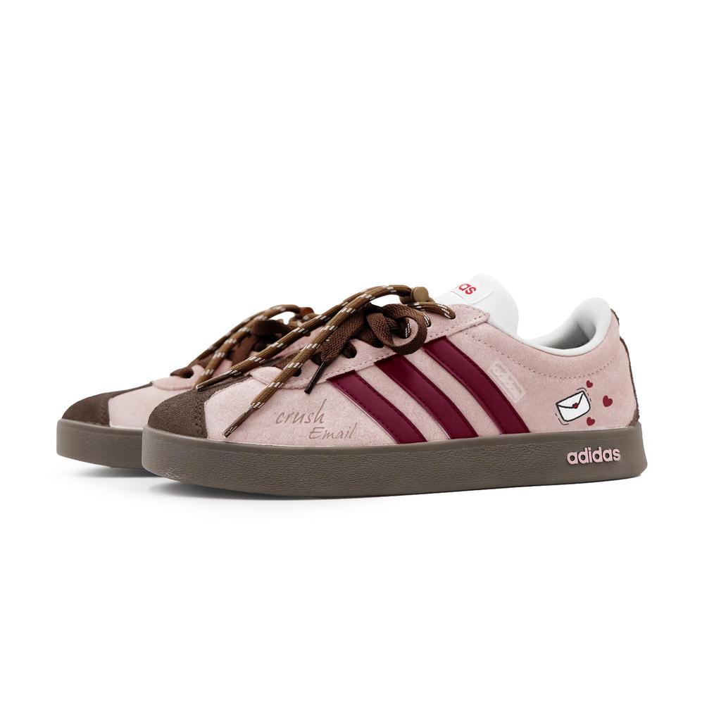 Adidas VL COURT 2.0 Skateboard Shoes Unisex Low top Pink, Brown, Red HQ1802(team1976-)