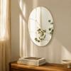 slivery Oval Vanity Mirror Lightweight Self-Adhesive Mirror Stickers  Makeup Application